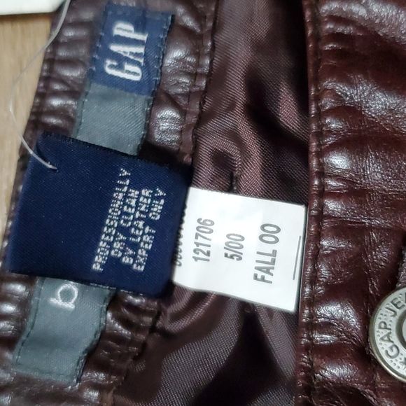 GAP nwt dead stock chocolate brown leather pants boot cut - Picture 5 of 7